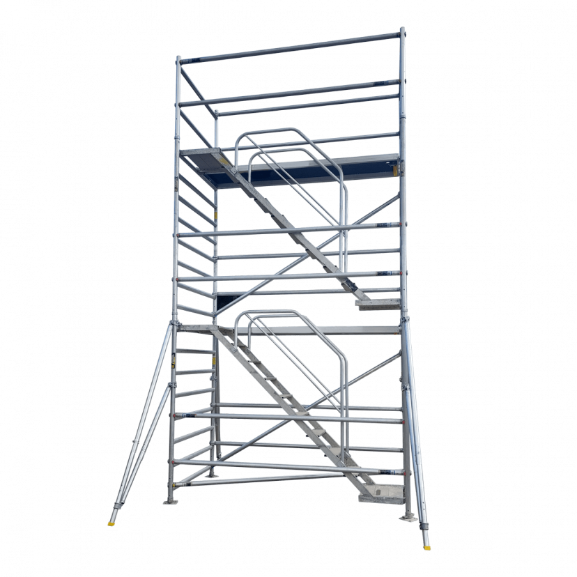 Andaime em alumínio escada zig-zag – 2,5 × 1,3 m – até 14 m