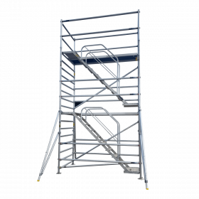 Andaime em alumínio escada zig-zag – 2,5 × 1,3 m – até 14 m