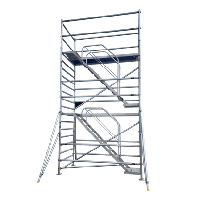 Andaime em alumínio escada zig-zag – 2,5 × 1,3 m – até 14 m
