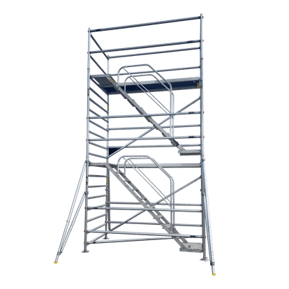 Andaime em alumínio escada zig-zag – 2,5 × 1,3 m – até 14 m